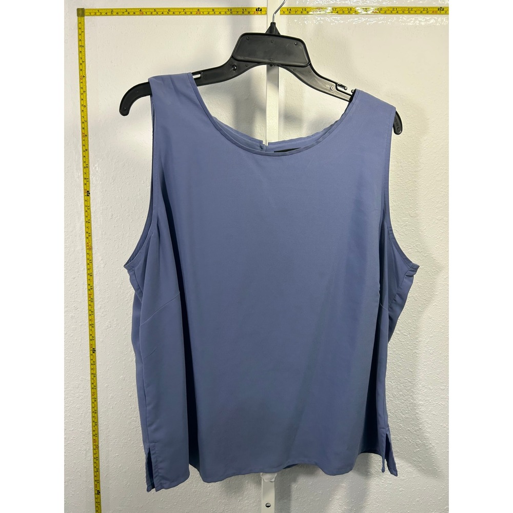 Elementz Woman Blue Sleeveless Blouse Keyhole Back Shell Top Plus Size 2X